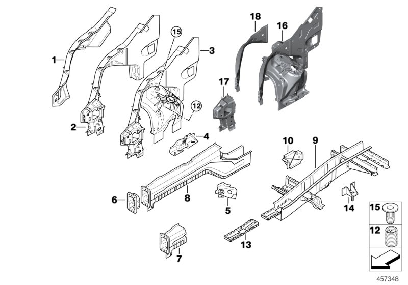 Genuine BMW 41117442775 F16 E70 M Supporting Strut,Whl House, Interior Lft (Inc. X5 3.0si & X6) | ML Performance UK Car Parts