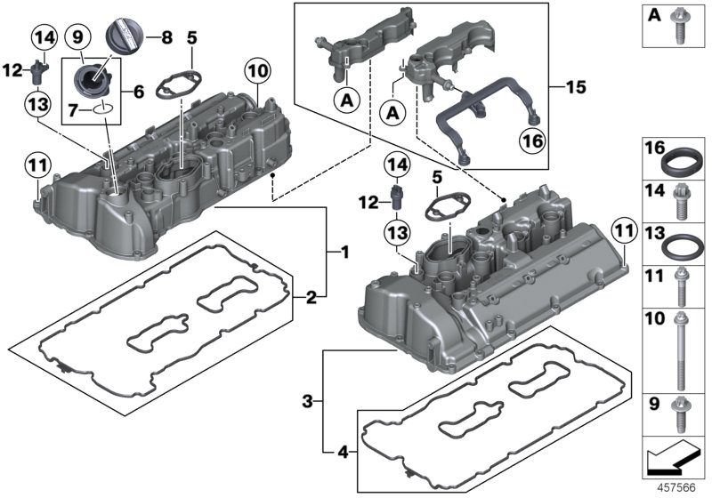 Genuine BMW 11127614700 F15 F07 F13 Set Of Profile Gaskets Zyl. 1-4 (Inc. X6 50iX, 550iX & X5 50iX) | ML Performance UK Car Parts