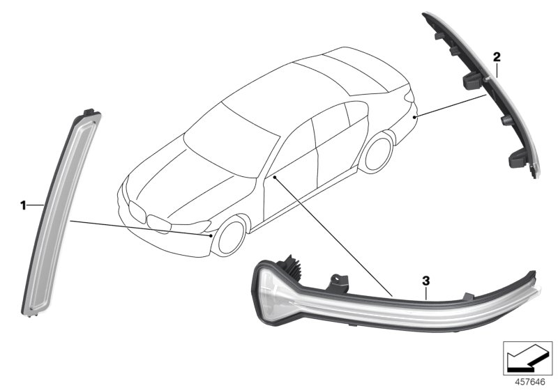 Genuine BMW 63148063198 G11 G12 Reflector, Rear Right (Inc. M760LiX, 730LdX & 740eX) | ML Performance UK Car Parts