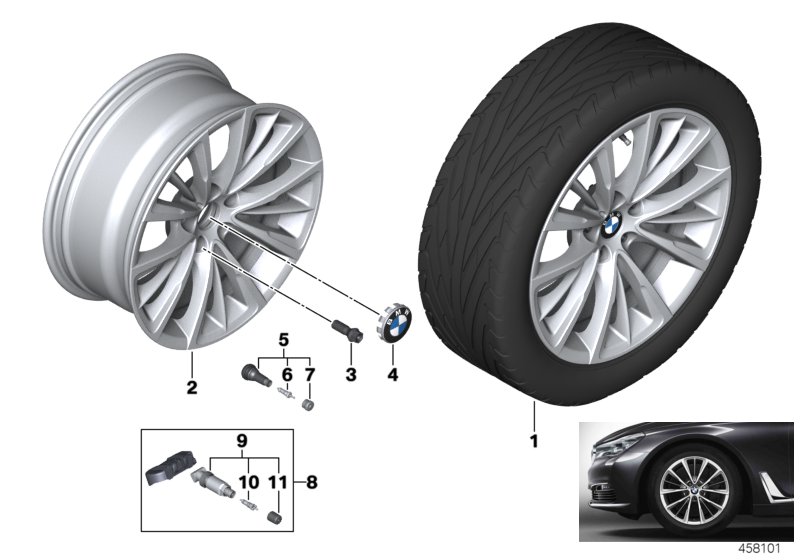 Genuine BMW 36116867339 G12 G11 Disc Wheel, Light Alloy, Reflexsilber 8JX18 ET:30 (Inc. 730d, 740iX & 730Li) | ML Performance UK Car Parts