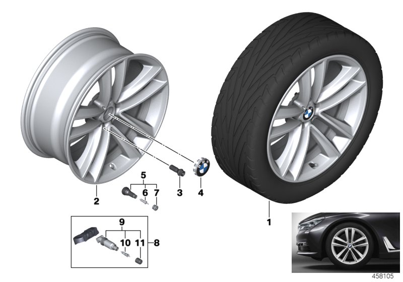 Genuine BMW 36116883160 G11 G32 G12 Disc Wheel, Light Alloy, Reflexsilber 9,5JX19 ET:39 (Inc. 730LdX, 730i & 750i) | ML Performance UK Car Parts