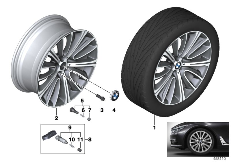 Genuine BMW 36116863111 G12 G11 Light Alloy Rim Ferricgrey 10JX20 ET:41 (Inc. 740i, 725d & 620dX) | ML Performance UK Car Parts