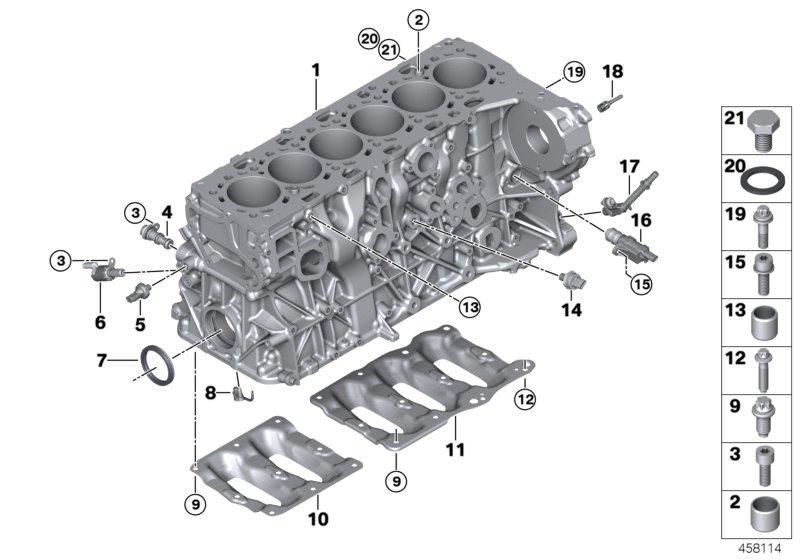 Genuine BMW 11118599661 G02 G14 G21 Reinforcement Plate ZYLINDER 4-6 (Inc. 530dX, 630d & 330dX) | ML Performance UK Car Parts