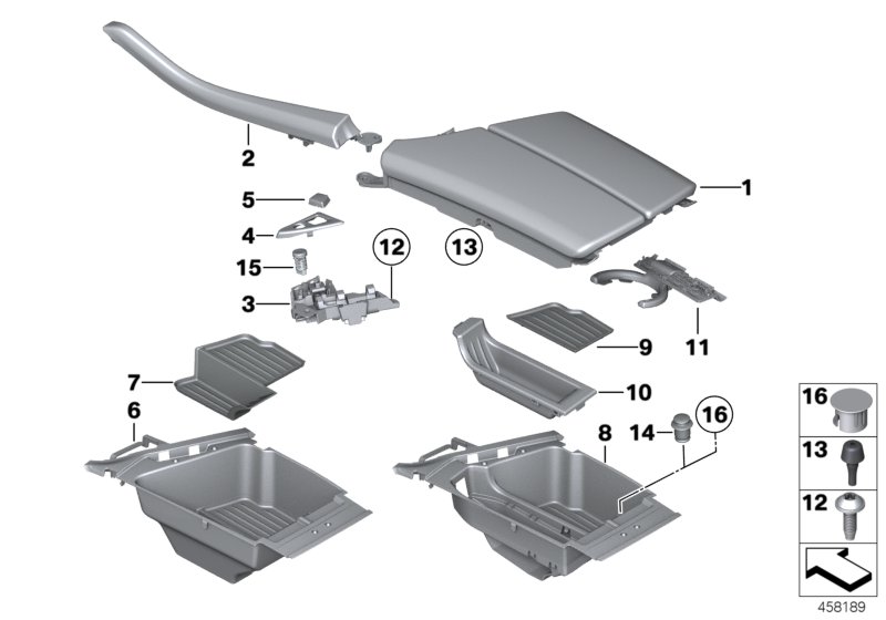 Genuine BMW 51169277267 Storage Compartment, Armrest Left hand drive (Inc. 525d, 535iX & 528i) | ML Performance UK Car Parts