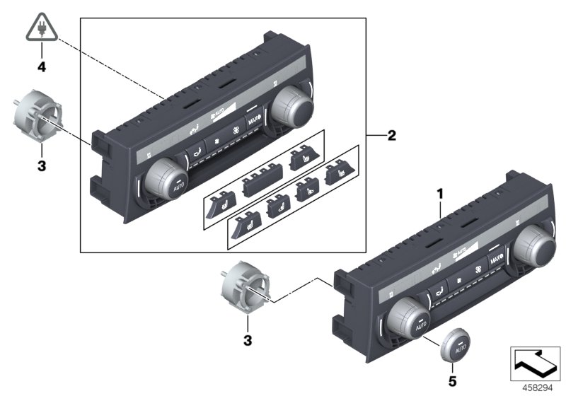 Genuine BMW 61319290751 F06 F07 F02 Rep. Kit, Climate Control Panel, Rear (Inc. Alpina B7LX, Alpina B7 & 520dX) | ML Performance UK Car Parts