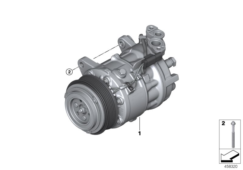 Genuine BMW 64526995918 G07 G14 G15 Rp A/C Compressor With Magnetic Clutch R134A/R1234YF (Inc. X7 M50dX, 518d & 530i) | ML Performance EU Car Parts