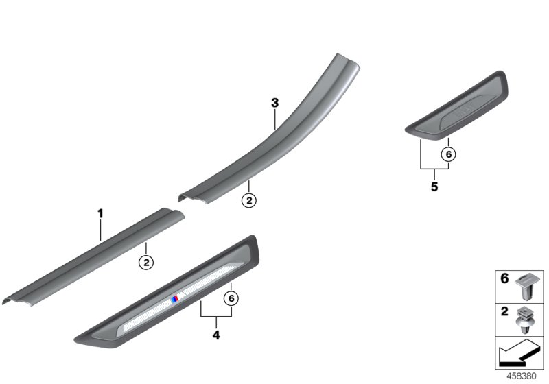 Genuine BMW 51477366828 F39 F48 Cover Strip, Entrance Rear Right SCHWARZ (Inc. X1 18dX, X2 20iX & X2 20i) | ML Performance UK Car Parts