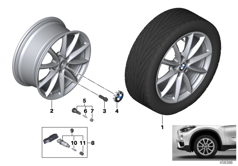 Genuine BMW 36106869172 F45 Disc Wheel, Light Alloy, Reflex-Silber 7,5X17 ET:52 (Inc. 225xe) | ML Performance UK Car Parts