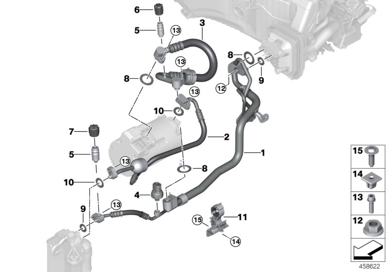 Genuine BMW 64539321603 G12 G11 G30 Suction Pipe Evaporator-Compressor R1234YF (Inc. 530eX, 740eX & 740LeX) | ML Performance UK Car Parts