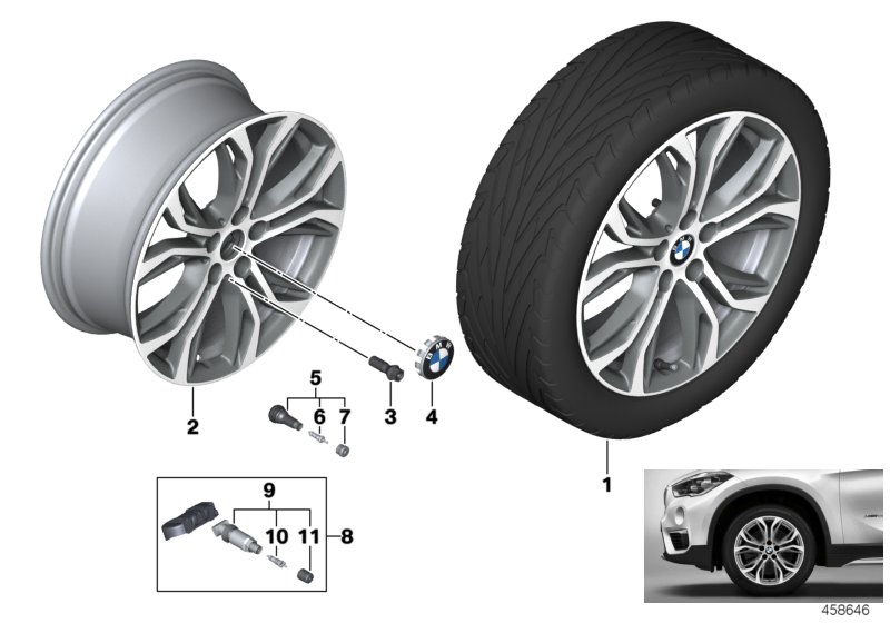 Genuine BMW 36116856067 F48 F39 Light Alloy Rim Ferricgrey 7,5JX18 ET:51 (Inc. X2 28iX, X1 20iX & X2 20iX) | ML Performance UK Car Parts