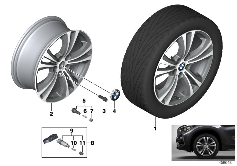 Genuine BMW 36116856069 F48 Light Alloy Rim Ferricgrey 7,5JX18 ET:51 (Inc. X1 20i, X1 20dX & X1 16d) | ML Performance UK Car Parts