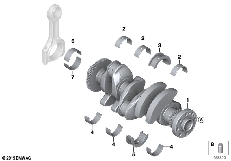 Genuine BMW 11219470157 F46 G12 F21 Crankshaft Thrust Bearing Lower 2 50,00MM (Inc. 730i, X6 30iX & 216i) | ML Performance UK Car Parts