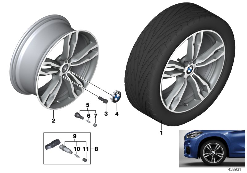 Genuine BMW 36107849120 F48 F39 Disk Wheel, Light Alloy, In Orbitgrey 8JX19 ET:47 (Inc. X2 18d, X1 18d & X2 18i) | ML Performance UK Car Parts