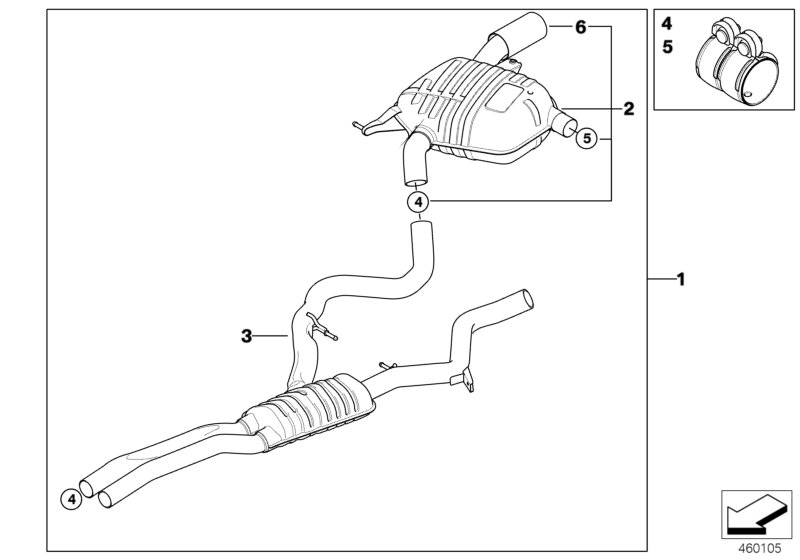 Genuine BMW 18307565541 E90 E93 Exhaust Pipe, Center (Inc. 335xi, 335is & 335i) | ML Performance UK Car Parts