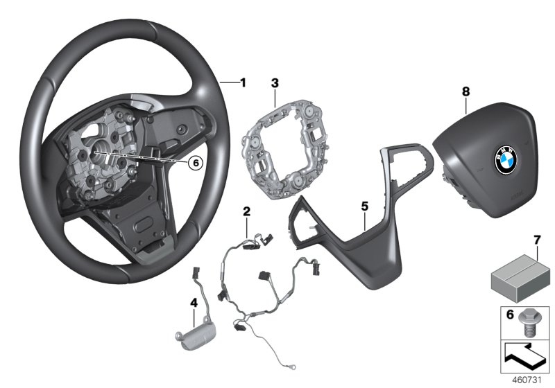 Genuine BMW 32306884005 G12 G31 G30 Connecting Line, Steering Wheel (Inc. 520i 1.6, 630d & 730LdX) | ML Performance UK Car Parts