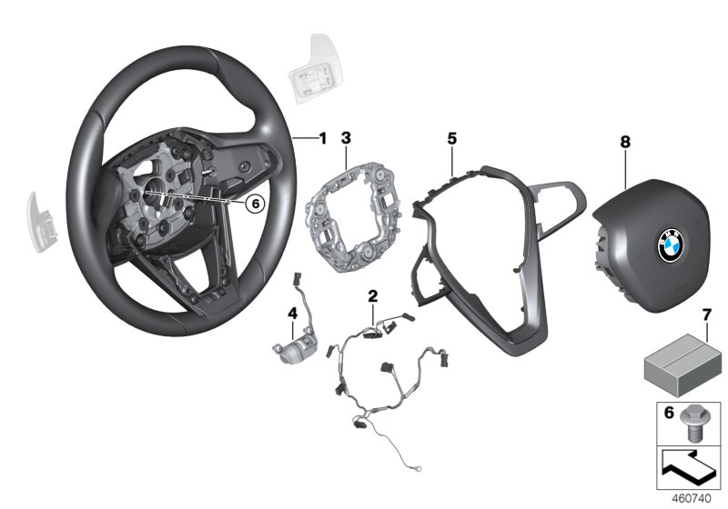 Genuine BMW 32307944547 G06 G05 G07 Sport Steering Wheel, Leather SCHWARZ (Inc. X5 50iX, X7 30dX & X6 40iX) | ML Performance UK Car Parts