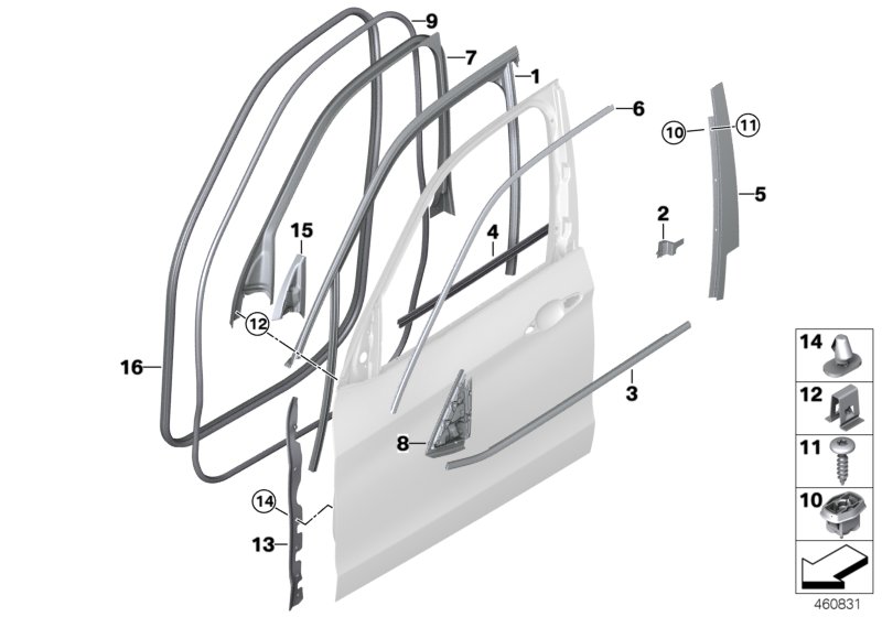 Genuine BMW 51337289613 F15 Finisher Window Frame B-Pillar Fl Door GLANZSCHWARZ (Inc. X5) | ML Performance UK Car Parts