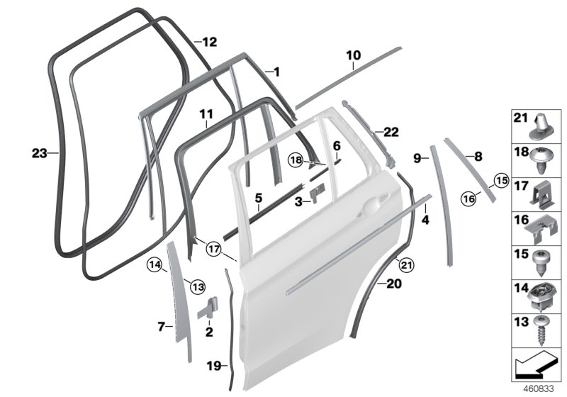 Genuine BMW 51357289678 F15 Finisher Window Frame Top Rr Door CHROM (Inc. X5) | ML Performance UK Car Parts