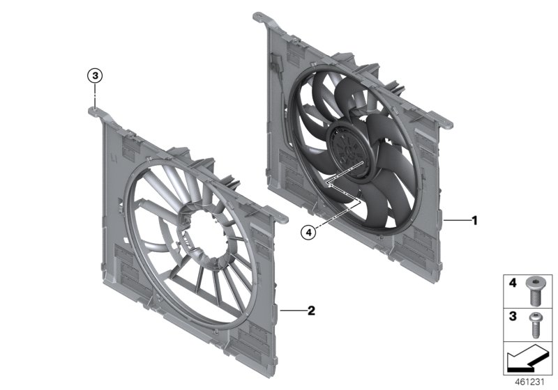 Genuine BMW 17427953399 G14 G11 G32 Fan Housing With Fan 850W (Inc. 740LiX, 745eX & 520i) | ML Performance UK Car Parts