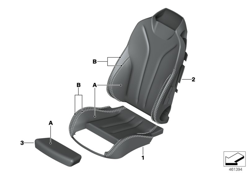 Genuine BMW 52107986453 F33 F83 Cover For Sport Seat In Leather, Left INDIVIDUAL (Inc. 428iX, 430iX & 430i) | ML Performance UK Car Parts