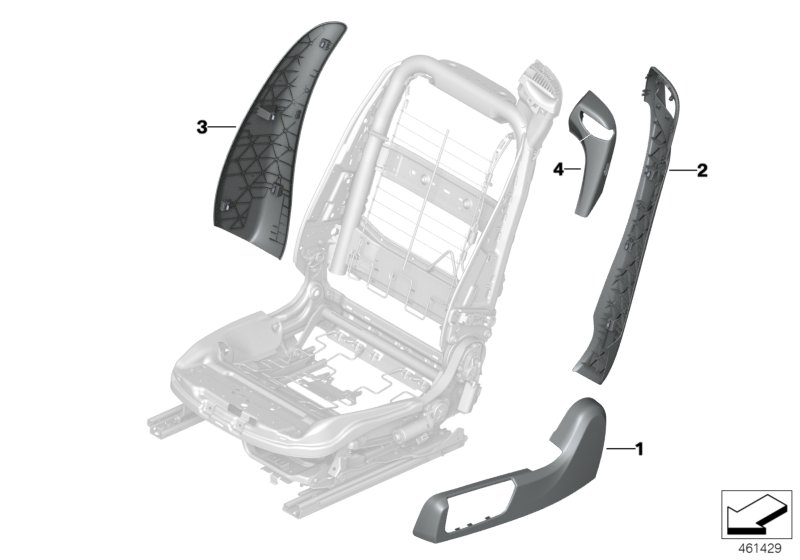 Genuine BMW 52107982288 F06 F13 Trim For Backrest, Outer Right OPALWEIß (Inc. 435i, M4 & 428i) | ML Performance UK Car Parts