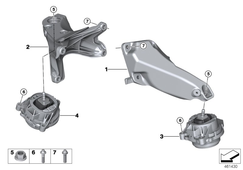 Genuine BMW 22116883144 F22 F32 Engine Supporting Bracket, Right (Inc. M240iX, 340iX & 440iX) | ML Performance UK Car Parts