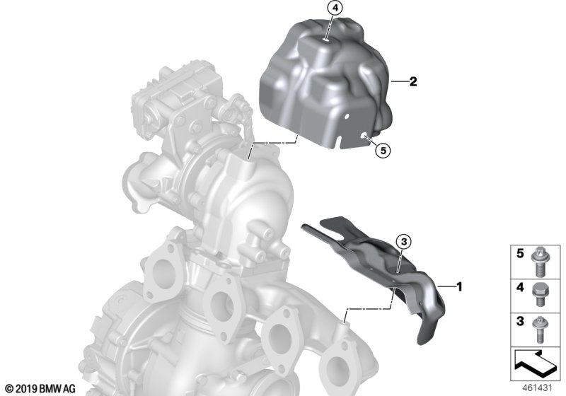 Genuine BMW 11658589058 G02 F36 G01 Heat Shield, Turbocharger, Lower (Inc. 425d, 725d & 125d) | ML Performance UK Car Parts