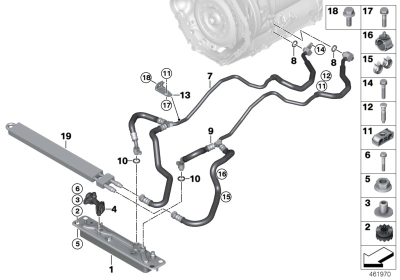 Genuine BMW 17217850110 Transmission Oil Cooler Line, Flow (Inc. X5 M & X6 M) | ML Performance UK Car Parts