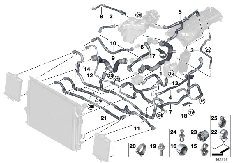 Genuine BMW 17128633481 F30 Pipe, Heat Exchanger- Supply line (Inc. 340i & 340iX) | ML Performance UK Car Parts