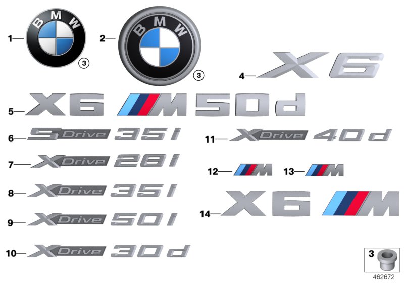 Genuine BMW 51148057983 Label X6 (Inc. X6 M) | ML Performance UK Car Parts