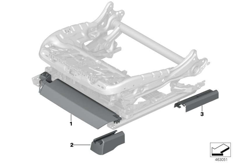 Genuine BMW 52107991158 G12 Cover, Seat Rail, Rear Right RAUCHWEISS (Inc. 730Ld, 730Li & 740LiX) | ML Performance UK Car Parts