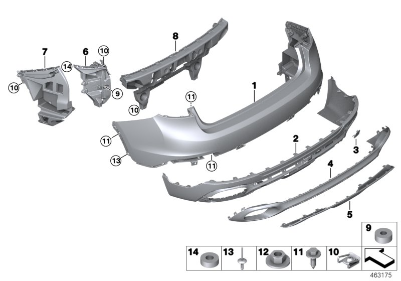 Genuine BMW 51127338285 F16 Mount, Rear Bumper Left Corner (Inc. X6) | ML Performance UK Car Parts