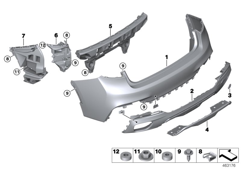 Genuine BMW 51128065900 F16 Bumper Trim Panel, Rear Bottom Primed M (Inc. X6) | ML Performance UK Car Parts