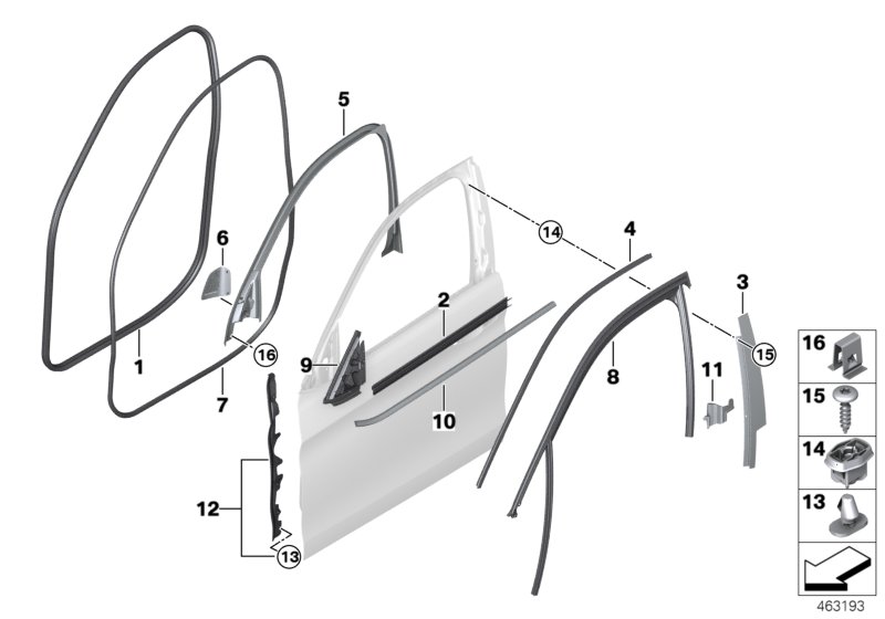 Genuine BMW 51337329955 F16 Channel Sealing,Inside,Door, Front Left (Inc. X6) | ML Performance UK Car Parts