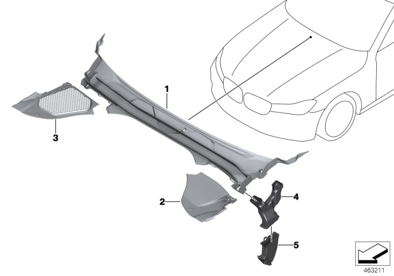 Genuine BMW 51717357243 G11 Cowl Panel Cover, Part 2 (Inc. 740e, 750iX & 745e) | ML Performance UK Car Parts