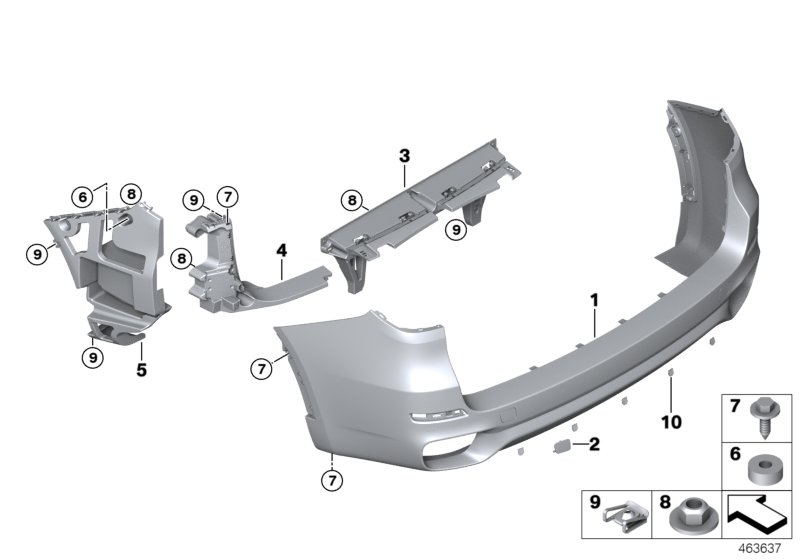 Genuine BMW 51128054020 F15 Mount For Bumper, Corner, Rear Right M (Inc. X5) | ML Performance UK Car Parts