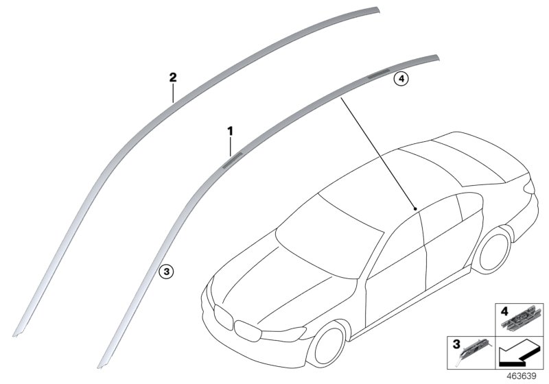 Genuine BMW 51337415677 G32 Finisher, Side Frame Left SCHW. HOCHGLANZ (Inc. 640dX, 620d & 630d) | ML Performance UK Car Parts