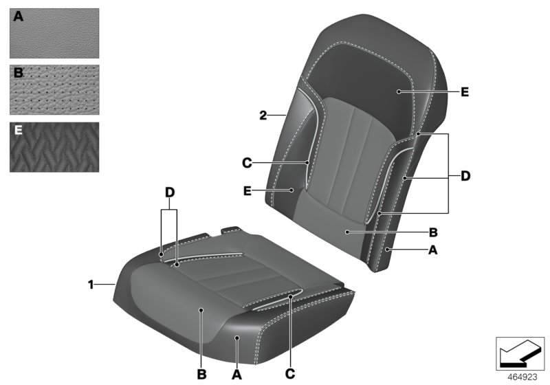 Genuine BMW 52207989168 G11 G12 Cover, Comfort Backrest, Perf. Lthr, Rt INDIVIDUAL (Inc. 750Li, 740iX & 730i) | ML Performance UK Car Parts