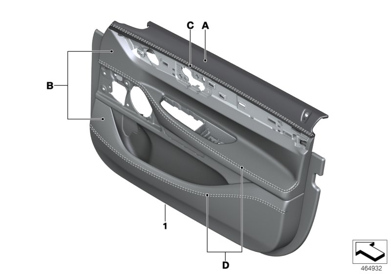 Genuine BMW 51417995608 G11 G12 Door Panel, Leather, Front Right INDIVIDUAL (Inc. ALPINA B7, 730dX & 730LdX) | ML Performance UK Car Parts