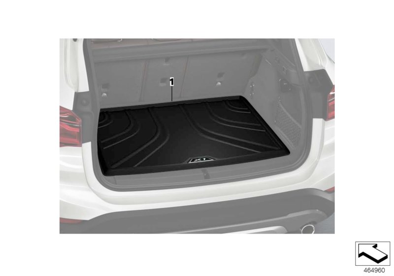 Genuine BMW 51472407173 F48 Fitted Luggage Compartment Mat SW./SLB./+SA4FD (Inc. X1 16d, X1 20dX & X1 25iX) | ML Performance UK Car Parts