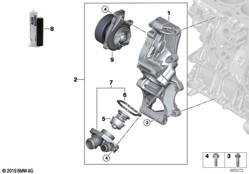 Genuine BMW 11518586721 F55 F56 Coolant Pump With Mounted Parts (Inc. Cooper D ALL4 & Cooper SD ALL4) | ML Performance UK Car Parts