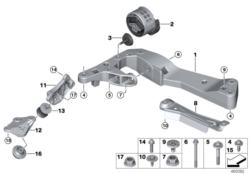 Genuine BMW 22326861570 G16 G20 Transmission Supporting Bracket (Inc. X3 M, 540dX & X4 M40dX) | ML Performance UK Car Parts