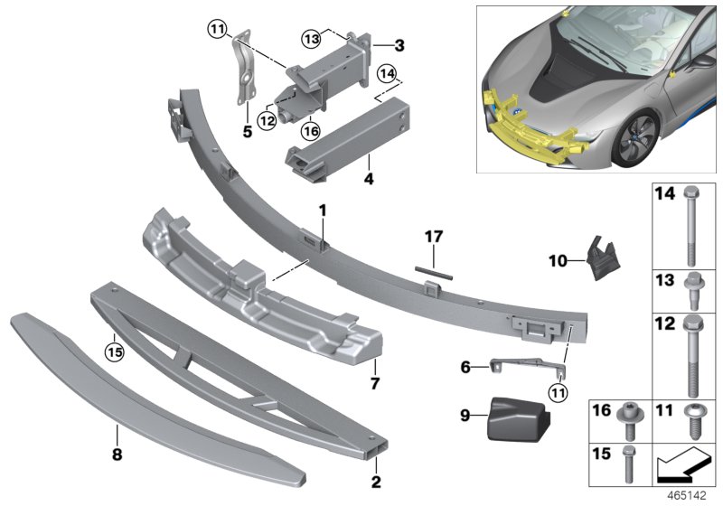 Genuine BMW 51117336201 I15 Deformation Element, Front Left (Inc. i8) | ML Performance UK Car Parts