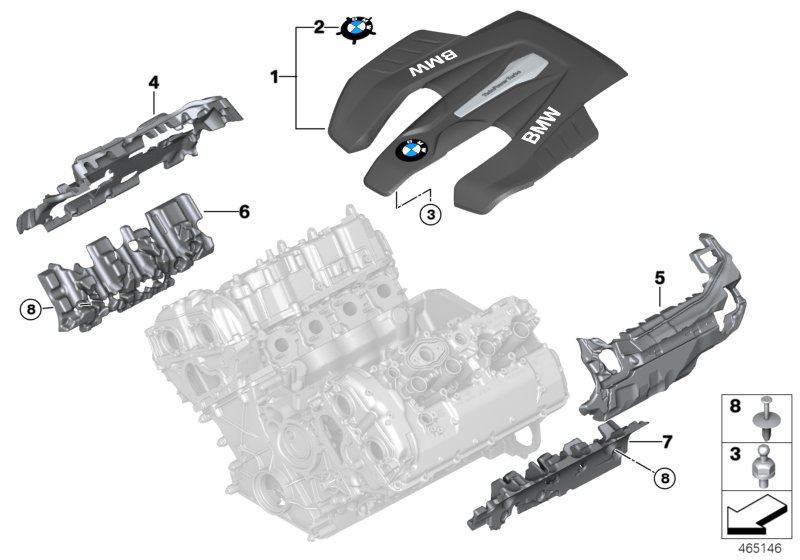 Genuine BMW 11149454132 G06 G12 G30 Cover, Acoustic, Engine Block Zyl. 1-4 (Inc. M850iX, ALPINA B7 & X6 M50iX) | ML Performance UK Car Parts