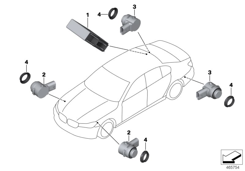 Genuine BMW 66209360717 G11 G12 Ultrasonic Sensor, Arctic Gray WC27 (Inc. 750Li, 730Li & 750i) | ML Performance UK Car Parts