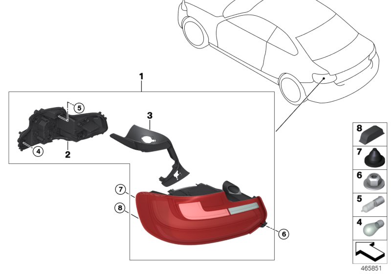 Genuine BMW 63217295427 F87 F22 F23 Tail Light Left (Inc. 230i, M240i & 228iX) | ML Performance UK Car Parts