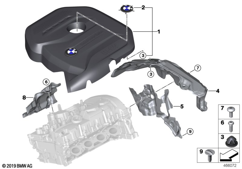 Genuine BMW 11148619125 G01 G31 G11 Acoustic Cover Cylinder Head Cover (Inc. X3 20i, 520i 1.6 & 730i) | ML Performance UK Car Parts