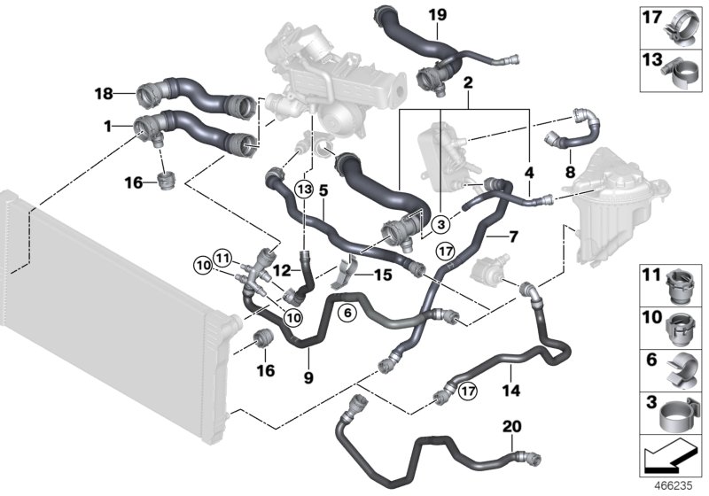 Genuine BMW 17128511928 F06 F13 F02 Coolant Hose (Inc. 640dX, 740LdX & 730Ld) | ML Performance UK Car Parts