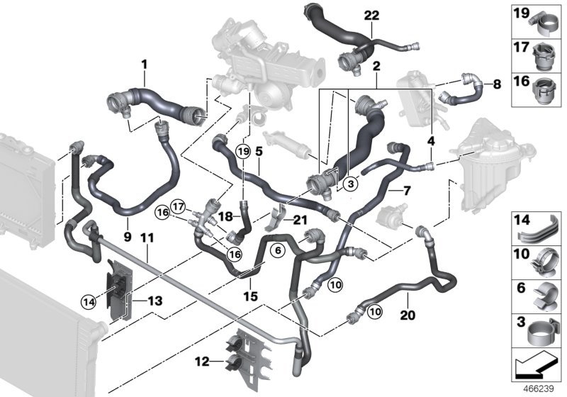 Genuine BMW 17127613140 F11 F07 Clip LINKS (Inc. 750LdX) | ML Performance UK Car Parts