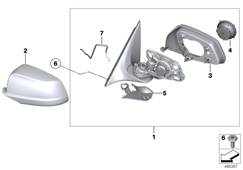 Genuine BMW 51167283611 F10 F11 Exterior Mirror, No Lens, Heated, Left (Inc. 520d ed, 528iX & Hybrid 5) | ML Performance UK Car Parts